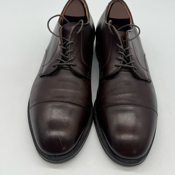 Brooks Brothers Mens 12 D Dark Brown Leather Oxford Cap Toe Dress Shoes 00063. - Picture 3 of 14